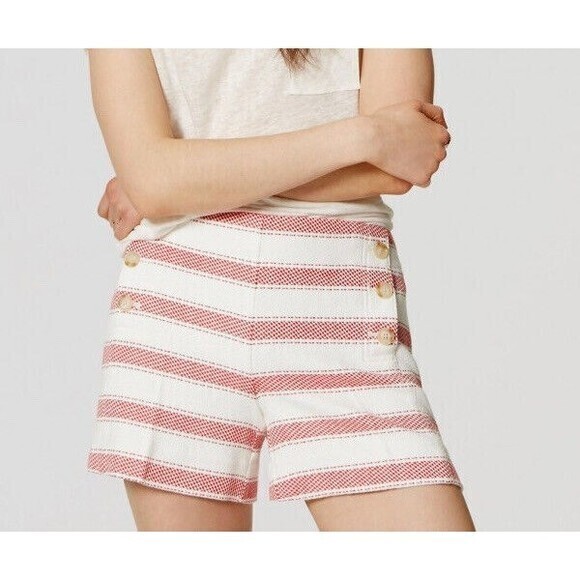 Ann Taylor LOFT Riviera Striped Sailor Shorts Size 00 - Picture 1 of 7